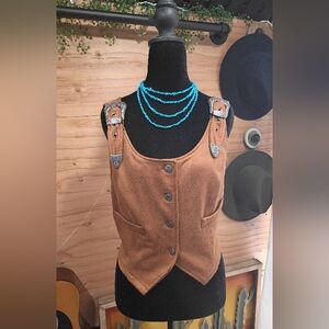 ✨SOLD✨Lucky & Blessed - Western Boho Buckle Detail Vest - NWOT - Size Large